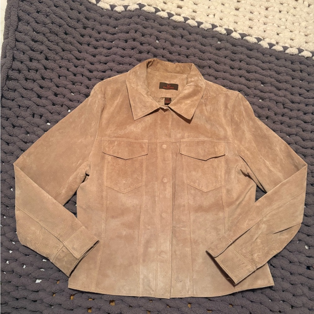 Danier Beige Suede Utility Jacket VINTAGE